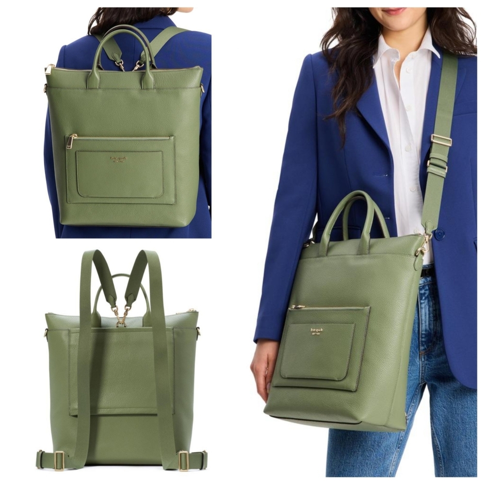 Kate Spade Walker Convertible Backpack Laptop Tote Sage Green NWT